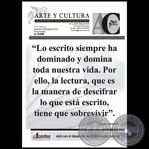 ARTE Y CULTURA - Nmero 34, 2018/2019 - Direccin: Lic. VICTORIO V. SUREZ